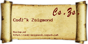 Csák Zsigmond névjegykártya